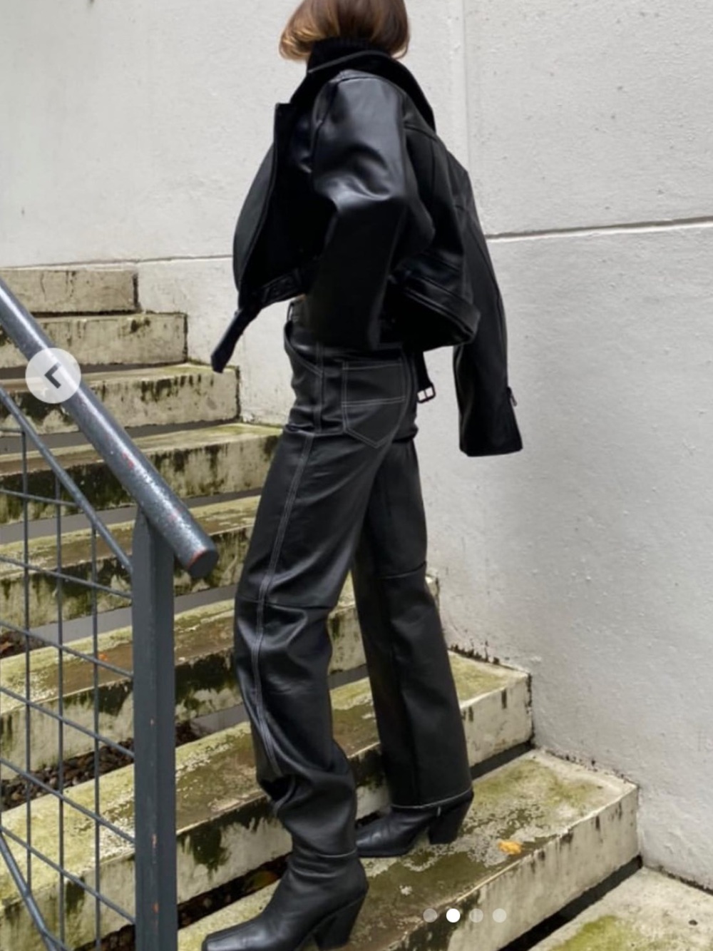 Simonett Kika Black Wide-Leg Faux Leather Pants